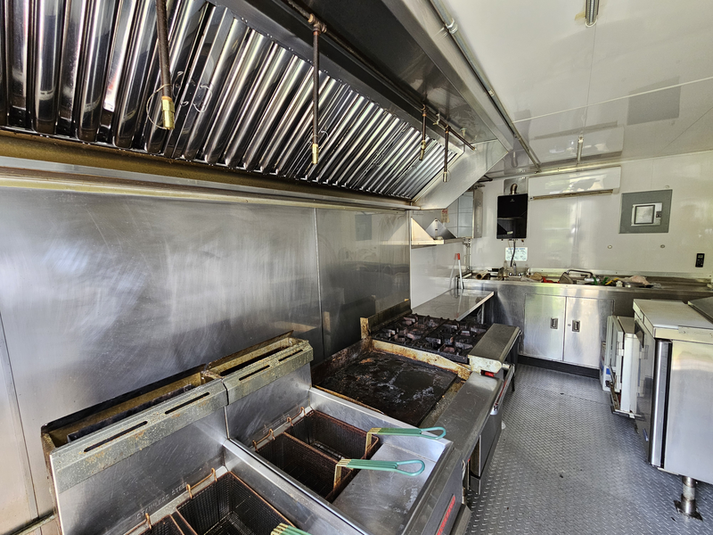 Cookline in a Used Food Trailer Food Trailer Kitchen